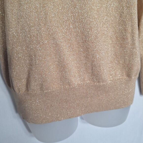 Chicos Womens Shimmer Cowl Neck Sweater Long Sleeve Oversized Rabbit Medium - Picture 7 of 10